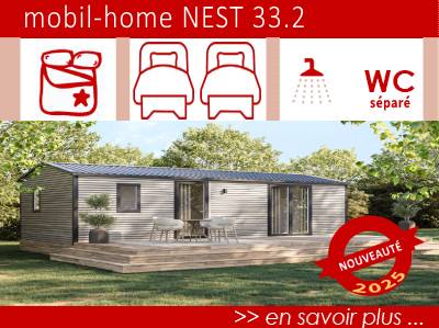 Mobil home NEST 33.2 - Camping Le Moulin de David - Dordogne - 4 étoiles